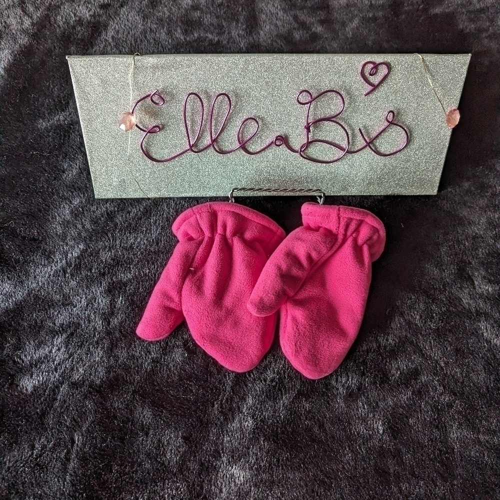 Kids Fleece Mittens Bright Pink